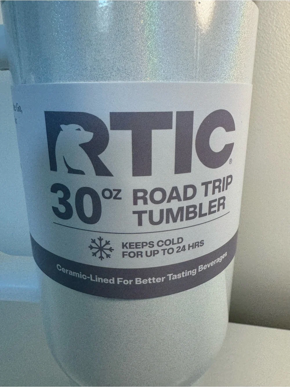 RTIC 30oz Road Trip Tumbler - White Glitter